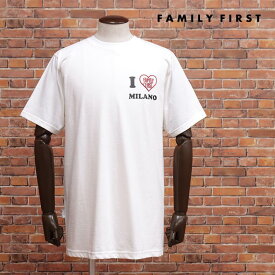 2023SS FAMILY FIRST MILANO イタリー製Tシャツ TS2311 ジャージー 伸縮 ロゴ刺繍 ワンポイト 定番 半袖 インポート ストリート メンズ【ic120-14300TAF】