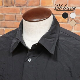 【期間限定P11倍 閉店SALE】【アウトレット】Et baas シワ加工 ケイパブル シャツ 日本製 ワッシャークロス 胸ポケット 眼鏡拭き サイドスリット ボックスシルエット 長袖 メンズ 紳士 エバース【jk565-18150TAF】