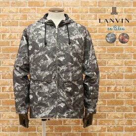 【アウトレット72％OFF】LANVIN en Bleu マウンテンパーカー 軽量ポリ ボタニカル ジャングル柄 ラグラン スポーティー ストリート 20代 30代 モード ハイエンド メンズ【gf119-49500TAF】