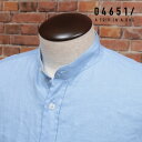 24春夏 04651/A TRIP IN A BAG バンド襟シャツ 6300.005 LINEN GURU さっぱり麻 無地 長袖 メンズ インポート【kg150-40700TAF】
