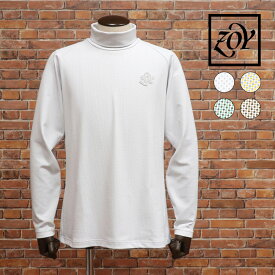 【期間限定ポイント10倍】秋冬 ZOY 長袖シャツ 071434016 日本製 ドット柄 吸水速乾 UVカット ストレッチ タートルネック ゴルフ メンズ 紳士 ゾーイ【md431-22000TAF】