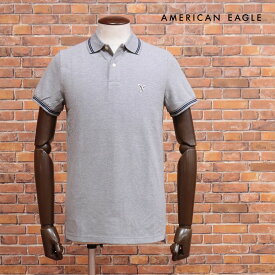 春夏 AMERICAN EAGLE ポロシャツ 1165-9151 カノコ ジャージー快適 ライン ワッペン シンプル 半袖 メンズ アメリカン イーグル 30代 40代【ih141a-4790TAF】