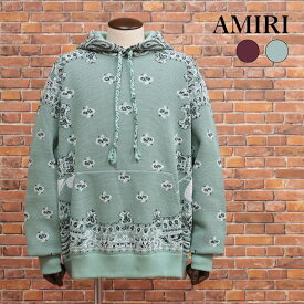 【期間限定ポイント10倍】秋冬 AMIRI ニットパーカー AW23MKH006 ジャガード バンダナ柄 BIGシルエット イタリア製 アミリ メンズ【md160-209000TAF】