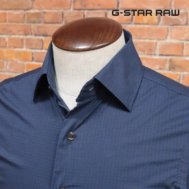 G-STAR RAW ドレス シャツ CORE SUPER SLIM SHIRT L/S D14066-B552 伸縮 チェック柄 上品 長袖 エレガント 大人 きれいめ メンズ 30代 40代【ia227-TAF】