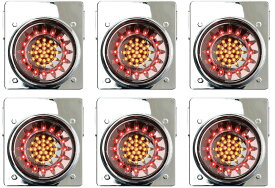 3連/1台分セット　花魁JAPAN　フル46LED テールランプ オールクリア ブレーキ&スモール ウィンカータイプ 6ユニット OWAC-02-3