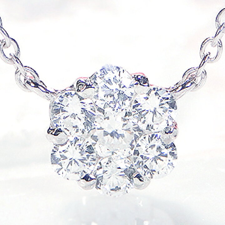 楽天市場】Pt950 ダイヤモンド フラワー ネックレス【0.25ct】 フラワ 