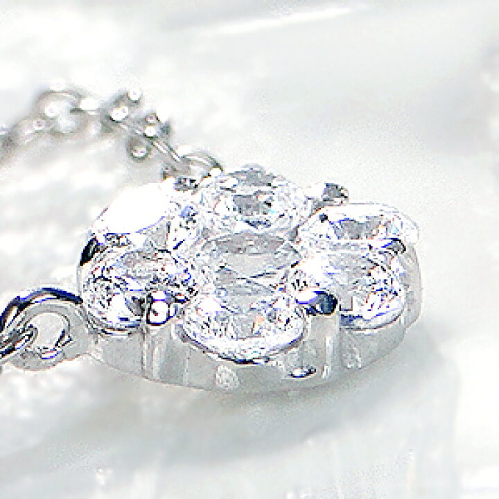 楽天市場】Pt950 ダイヤモンド フラワー ネックレス【0.25ct】 フラワ 