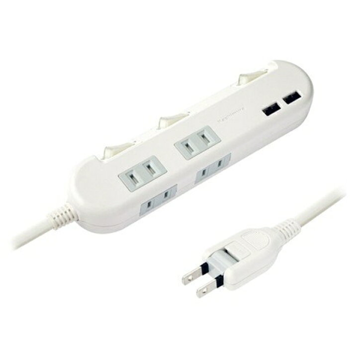 楽天市場 パソコン 周辺機器 Pcアクセサリー 電源タップ 4ac 2usb 3 4a Sw 1 2m Wh Ac 010 カシムラ 雑貨 カー用品 アーティクル