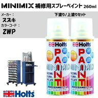 スズキ ZWP バーニングレッドパールメタリック 下塗り/上塗りセット MINIMIX スプレー 260ml 調合塗料 車…