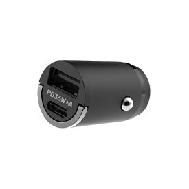 DC-PD36W USB 2ポート 自動判定 コンパクト DCソケット 車 充電器 USBPD コンパクト Type-C USB-A LED 高出力 キャップ カシムラ DC-071