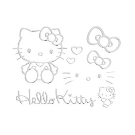 エンブレムステッカー・ハローキティ キティちゃん サンリオ 車 ボディ ドレスアップ 立体 シルバー キャラクター PC かわいい セイワ KT571