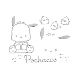 エンブレムステッカー・ポチャッコ ぽちゃっこ ピーチャンズ サンリオ 車 ボディ ドレスアップ 立体 シルバー キャラクター PC かわいい セイワ KT574