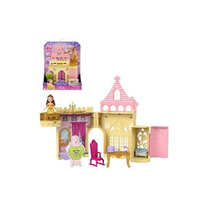 ディズニープリンセス ベルとおしろ(かさねるおしろシリーズ!ミニドール) おもちゃ ごっこ遊び 家遊び 女の子 持ち運び 家具付き プレゼント 城 マテル HLW94
