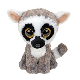 Beanie Boo's ライナス Lサイズ 動物 ぬいぐるみ ふわふわ プレゼント こども かわいい おもちゃ 20cm 誕生日 10月24日 キツネザル グレー Ty 36472