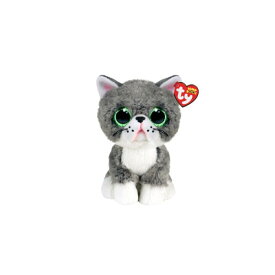 Beanie Boo's ファーガス Mサイズ 動物 ぬいぐるみ ふわふわ プレゼント こども かわいい おもちゃ 15cm 誕生日 3月31日 ねこ グレー ヒゲ Ty 36581