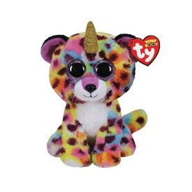 Beanie Boo's ジゼル Mサイズ 動物 ぬいぐるみ ふわふわ プレゼント こども かわいい おもちゃ 誕生日 5月12日 ヒョウ レオパード レインボー 角 Ty 36284