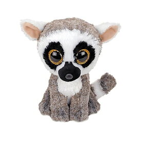 Beanie Boo's ライナス Mサイズ 動物 ぬいぐるみ ふわふわ プレゼント こども かわいい おもちゃ 15cm 誕生日 10月24日 キツネザル グレー レムール Ty 36224