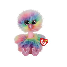 Beanie Boo's アシャ Mサイズ 動物 ぬいぐるみ ふわふわ プレゼント こども かわいい おもちゃ 15cm 誕生日 2月9日 ダチョウ レインボー キラキラ Ty 36281