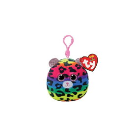 SQUISH A BOOS ドッティ KCサイズ キーホルダー 丸い かわいい ぬいぐるみ もちもち フック こども 動物 10cm 誕生日 8月5日 ヒョウ カラフル Ty 39568