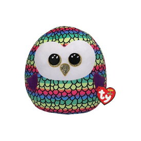 SQUISH A BOOS オーウェン 14インチ SQ大サイズ 動物 ぬいぐるみ もちもち こども かわいい おもちゃ 30cm 誕生日 9月12日 フクロウ カラフル Ty 39191