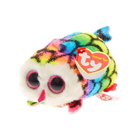 Teeny Tys フーティ 手のひらサイズ 動物 ぬいぐるみ プレゼント 俵型 かわいい おもちゃ 5×10cm ふわふわ 誕生日 2月7日 フクロウ カラフル Ty 41246
