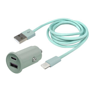 �J���[�[�d��P�[�u��GR �X�}�z DC12/24V �\�P�b�g �ԓ� 2�|�[�g Type-C Type-A �����݃J���[ �O���[�� �}���[�d 1m iPhone android X-360