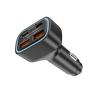 4�|�[�g�[�d�� �\�P�b�g �ԓ� �X�}�z iPhone android Type-C Type-A �ő�70W �}���[�d DC12V/24�� 4�䓯���[�d �u���b�N X-378