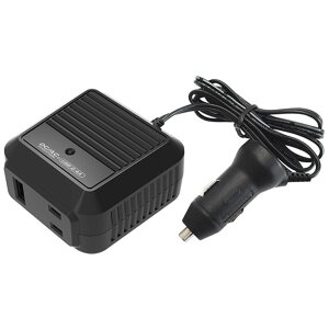 DC/AC�Z�p���[�g�C���o�[�^�[ 80W AC+USB2.4A �� DC12V DC�\�P�b�g AC100V �ϊ� �ő�100W �[�d�@ �A�E�g�h�A �ԓ��d�� 10A �P�[�u��1m �J�V���� KD-198