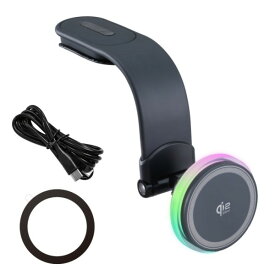 マグホールドスマホ充電ホルダーQi2.2/MF カー用品 リング付 マグネット コードレス 急速充電 フレキアーム 粘着テープ スマホ 充電器 車内 LED D668 セイワ