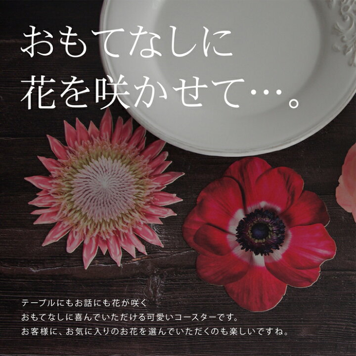 楽天市場】コースター 花 5枚セット 【送料無料】 繰り返し使える 紙製 