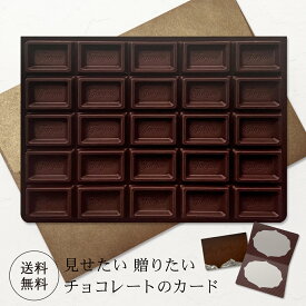 グリーティングカード チョコレート 封筒付き 【送料無料】 バレンタインカード クリスマスカード メッセージカード ポストカード バースデーカード ウェディングカード お祝い クリスマス バレンタイン 誕生日 おしゃれ 可愛い プレゼント 秋 冬 チョコ 板チョコ スイーツ