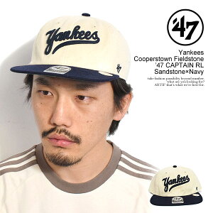 '47 �t�H�[�e�B�[�Z�u�� Yankees Cooperstown Fieldstone �f47 CAPTAIN RL Sandstone×Navy �����Y �L���b�v �����L�[�X �L���v�e�� �x�[�X�{�[���L���b�v �������� �X�g���[�g
