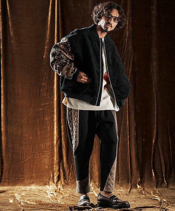 楽天市場】ANGENEHM アンゲネーム Mixed Fabric Bomber Jacket メンズ 