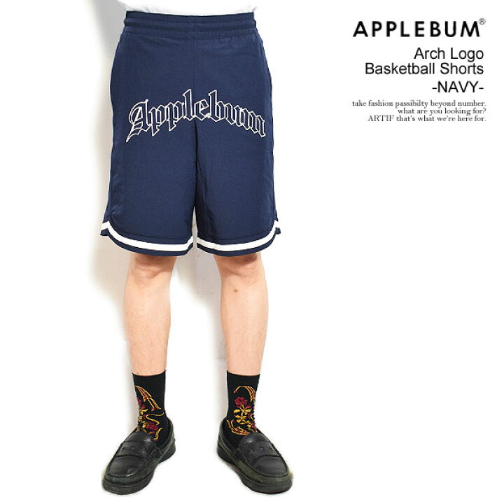 楽天市場】APPLEBUM アップルバム Arch Logo Basketball Shorts -NAVY 