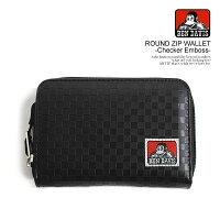 BEN DAVIS ベンデイビス ROUND ZIP WALLET -Checker Emboss- メンズ 二つ折り財布 財布 フェイクレザー ストリート