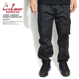 COOKMAN クックマン CHEF CARGO PANTS RIPSTOP -BLACK- 33825 メンズ パンツ シェフパンツ イージーパンツ カーゴパンツ ストリート おしゃれ かっこいい カジュアル ファッション cookman
