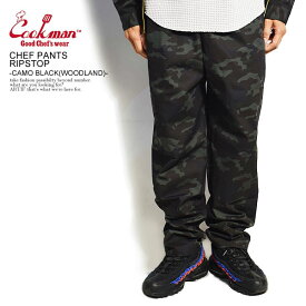 COOKMAN クックマン CHEF PANTS RIPSTOP -CAMO BLACK(WOODLAND)- メンズ パンツ シェフパンツ イージーパンツ 送料無料 ストリート おしゃれ かっこいい カジュアル ファッション cookman