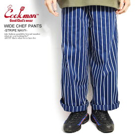 COOKMAN クックマン WIDE CHEF PANTS -STRIPE NAVY- メンズ パンツ シェフパンツ ワイドシェフパンツ ワイドシルエット イージーパンツ 送料無料 ストリート おしゃれ かっこいい カジュアル ファッション cookman
