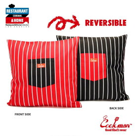 COOKMAN クックマン CUSHION POCKET COVER REVERSIBLE -STRIPE BLACK & RED- メンズ クッションカバー リバーシブル ストリート おしゃれ かっこいい カジュアル インテリア cookman