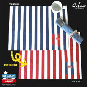 COOKMAN �N�b�N�}�� TABLE POCKET MAT REVERSIBLE -WIDE STRIPE NAVY & RED- �����Y �����`�����}�b�g �e�[�u���}�b�g �����`�N���X ���o�[�V�u�� �X�g���[�g ������� ���������� �J�W���A�� �t�@�b�V���� cook