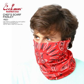 COOKMAN クックマン CHEF'S SCARF PAISLEY -RED- メンズ スカーフ フェイスマスク ネックウォーマー ヘッドバンド 3ウェイ ストリート おしゃれ かっこいい カジュアル ファッション cookman