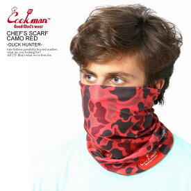 COOKMAN クックマン CHEF'S SCARF CAMO RED -DUCK HUNTER- メンズ スカーフ フェイスマスク ネックウォーマー ヘッドバンド 3ウェイ ストリート おしゃれ かっこいい カジュアル ファッション cookman