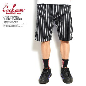 COOKMAN クックマン CHEF PANTS SHORT CARGO -STRIPE BLACK- メンズ ショートパンツ ショーツ ハーフパンツ パンツ 送料無料 ストリート おしゃれ かっこいい カジュアル ファッション cookman
