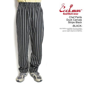 COOKMAN クックマン Chef Pants Duck Canvas Stripe Black -BLACK- メンズ パンツ シェフパンツ ダックキャンバス 送料無料 ストリート