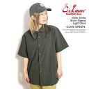 COOKMAN クックマン Work Shirts Short Sleeve Light Olive -OLIVE GREEN- メンズ シャツ 半袖 ドライ素材 ワークシャツ 送料無料 ストリート