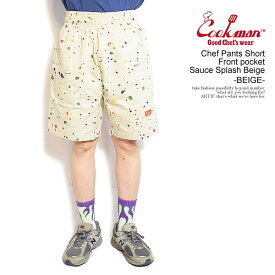 COOKMAN クックマン Chef Pants Short Front pocket Sauce Splash Beige -BEIGE- メンズ ショートパンツ ショーツ パンツ シェフパンツ ストリート