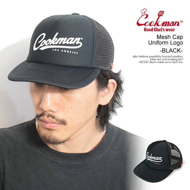 楽天市場】COOKMAN クックマン Mesh Cap Uniform Logo -BLACK- メンズ 