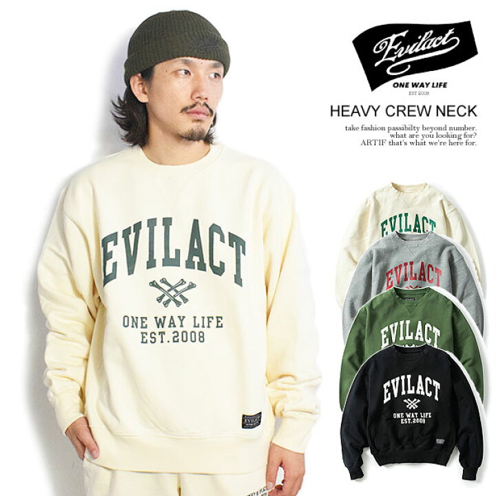 楽天市場】20%OFF SALE セール EVILACT イーブルアクト HEAVY CREW 