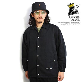 30％OFF SALE セール FAT エフエーティー PACKIES -BLACK- メンズ シャツ コーチシャツ Dickies コラボ 送料無料 ストリート