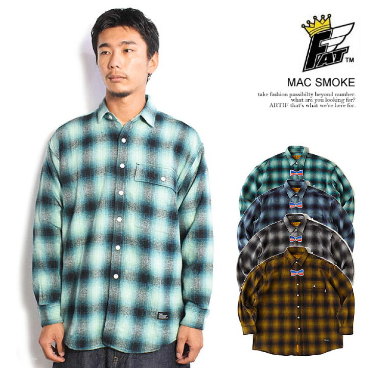 楽天市場】FAT エフエーティー MAC SMOKE メンズ シャツ 長袖 ビッグ 